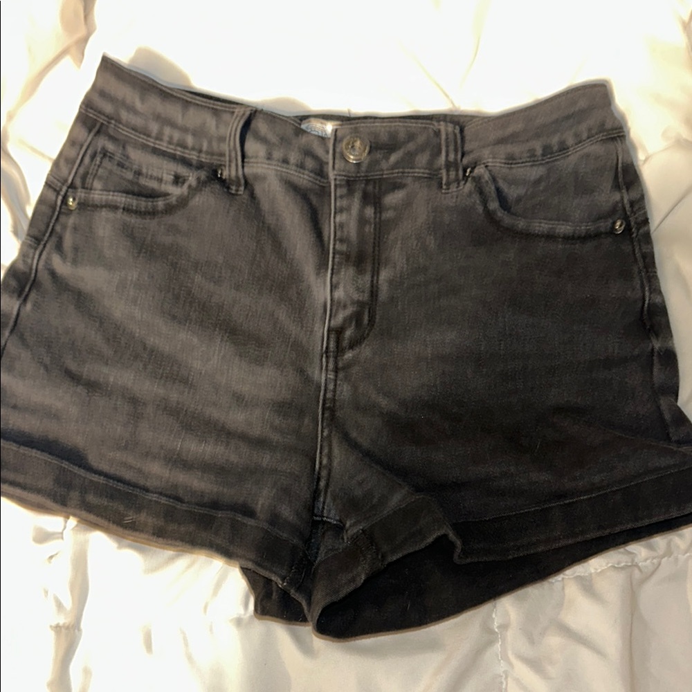Wax Jean Black High-Waisted Jean Shorts